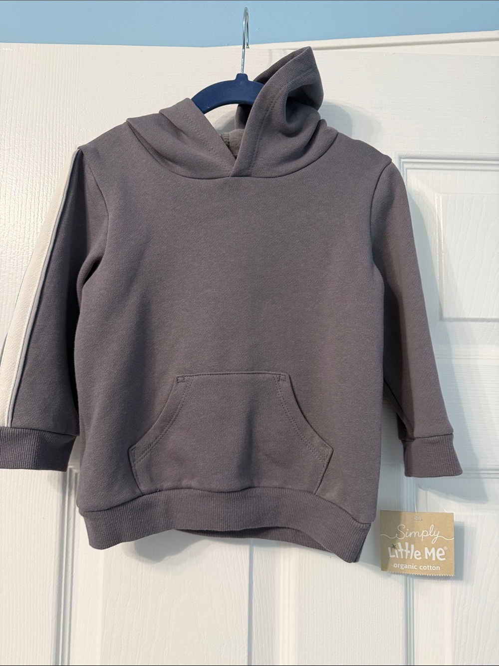 Little Me Charcoal Gray Hooded Pullover Sweatshirt